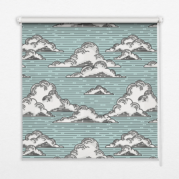 Roller blind for large window Clouds