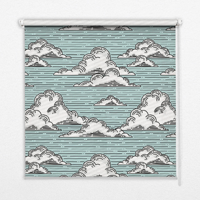 Roller blind for large window Clouds