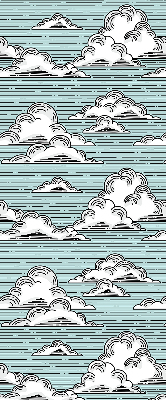 Roller blind for large window Clouds
