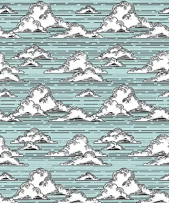 Roller blind for large windows in Clouds pattern