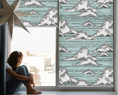 Roller blind for large window Clouds
