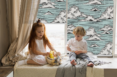 Roller blind for large window Clouds