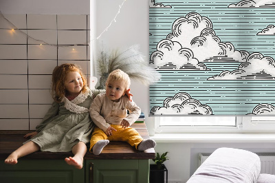 Roller blind for large window Clouds