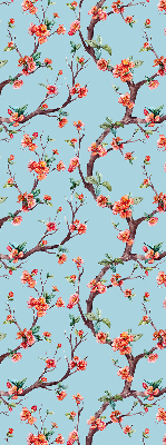 Roller blind for large window Flower buds from trees