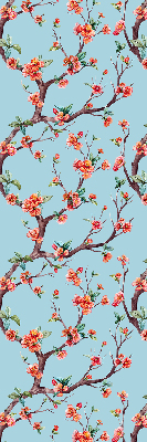 Roller blind for large windows with flower buds from trees print