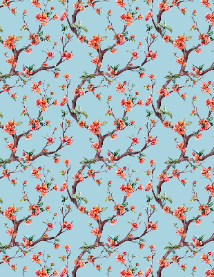 Roller blind for large window Flower buds from trees