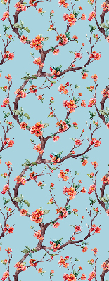 Roller blind for large window Flower buds from trees