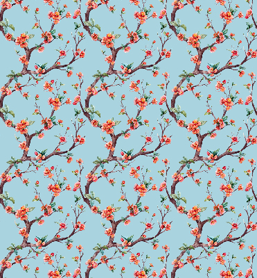 Roller blind for large window Flower buds from trees