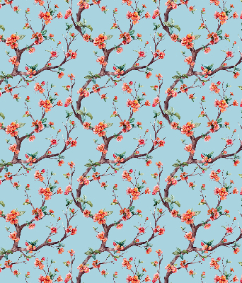 Roller blind for large window Flower buds from trees