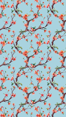 Roller blind for large window Flower buds from trees
