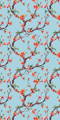 Roller blind for large window Flower buds from trees
