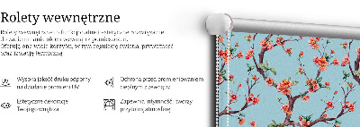 Roller blind for large window Flower buds from trees