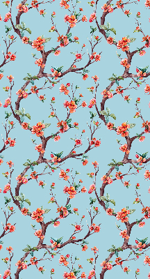 Roller blind for large window Flower buds from trees