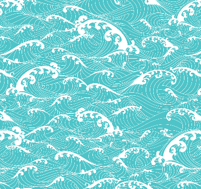 Fabric roller blind waves pattern