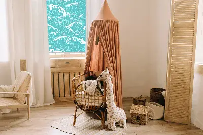 Fabric roller blind waves pattern