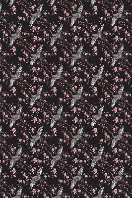 Modern roller blind Herons and flowers