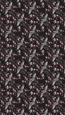Modern roller blind Herons and flowers