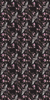 Modern roller blind with herons and flowers print
