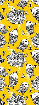 Roller blind for large window birds print