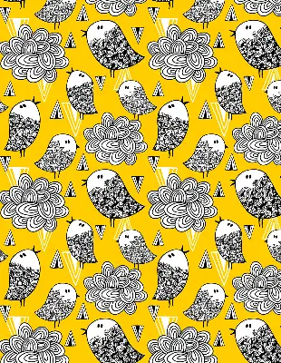 Roller blind for large window birds print