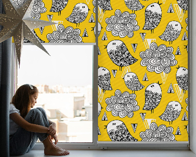 Roller blind for large window Birds