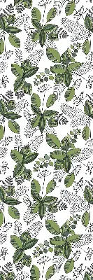 Fabric roller blind with a plant pattern