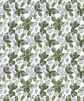 Fabric roller blind with a plant pattern