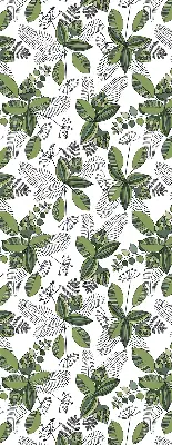 Fabric roller blind with a plant pattern