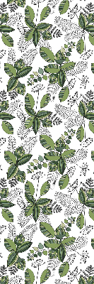 Fabric roller blind with a plant pattern