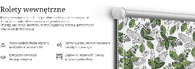 Fabric roller blind with a plant pattern