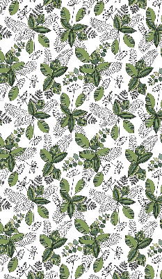 Fabric roller blind with a plant pattern
