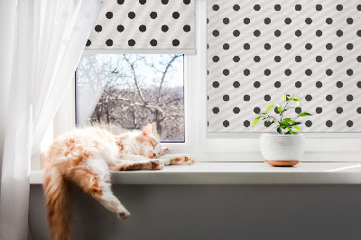 Modern roller blind Black dots