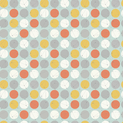 Roller blind for large window Dots connected by lines on circles