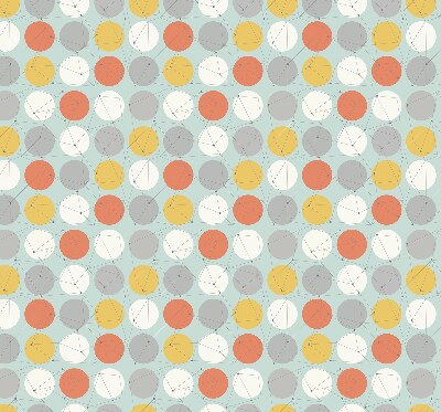 Roller blind for large window Dots connected by lines on circles