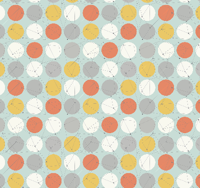 Roller blind for large window Dots connected by lines on circles