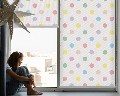 Fabric roller blind Colorful dots