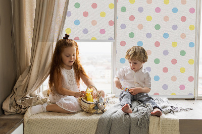 Fabric roller blind Colorful dots