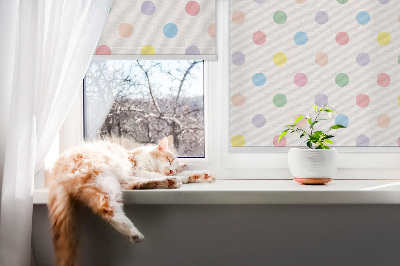 Fabric roller blind Colorful dots