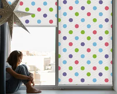 Modern roller blind colorful dots pattern