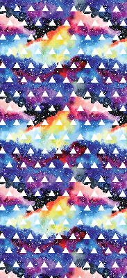 Roller blind for large window White triangles on a colored background