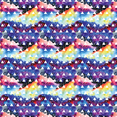 Roller blind for large window White triangles on a colored background