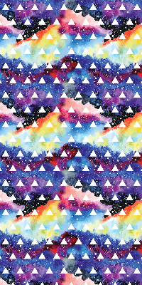 Roller blind for large window White triangles on a colored background