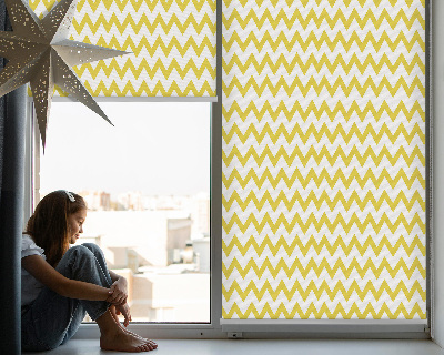 Fabric roller blind Yellow zigzags