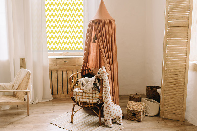 Fabric roller blind Yellow zigzags