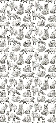 Modern roller blind gray foxes print