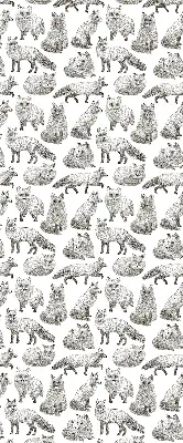 Modern roller blind gray foxes print
