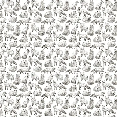 Modern roller blind gray foxes print
