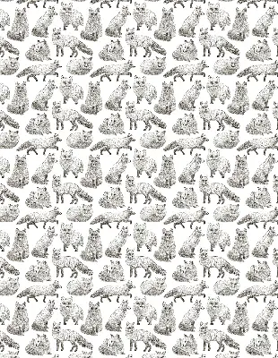 Modern roller blind gray foxes print