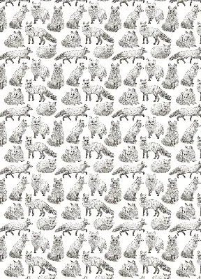 Modern roller blind gray foxes print