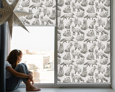 Modern roller blind Gray foxes
